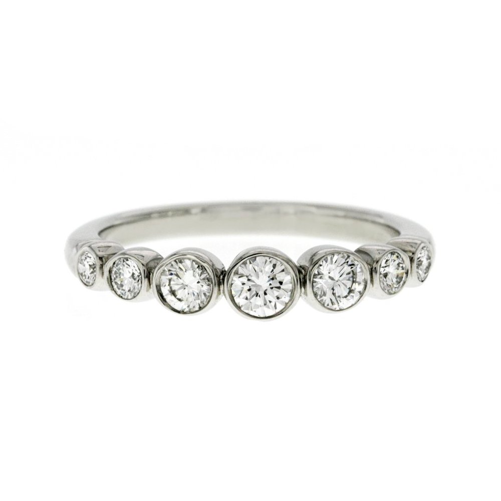 Tiffany & Co 950 Platinum Jazz Graduated Diamond Band Ring Size 5